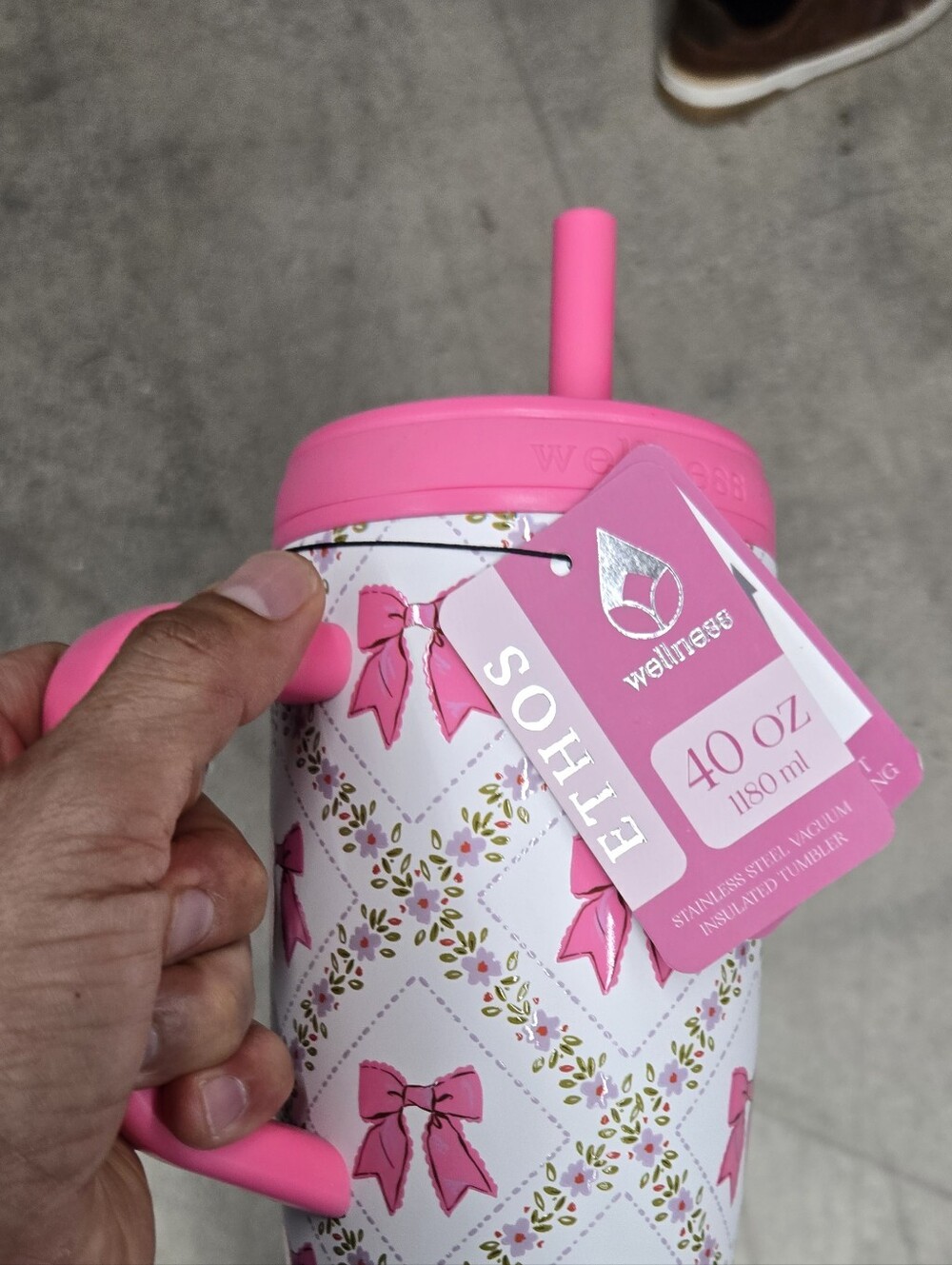 Pink Bow 40 oz Stainless Insulated Tumbler